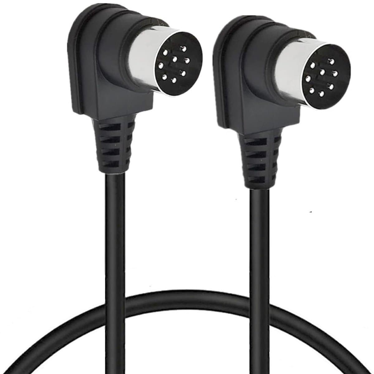 Double 90 Degree Angle Large 8 Pin DIN Plug to Male Speaker Audio Cable, 2 x 90 Degree DIN 8 Pin Extension Cable for - ShopVlot