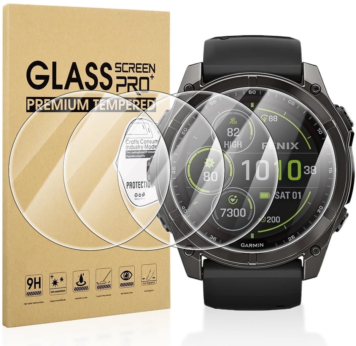 Dailygoods - Schermbeschermer voor Garmin Fenix 8 - Krasbestendig - 4-Pack - HD-Bescherming - Geschikt voor Fenix 8/7X - 51 mm