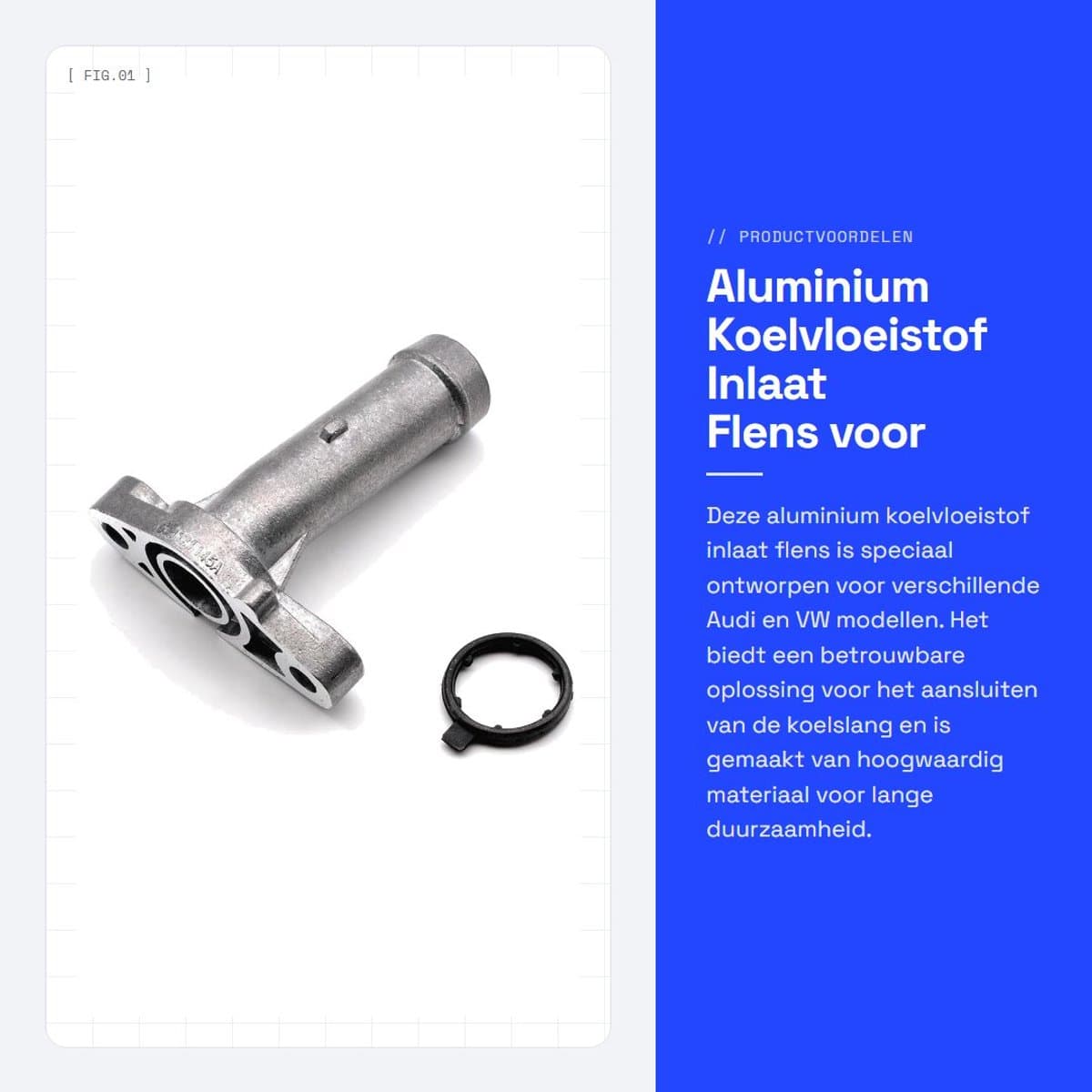 Dailygoods - Aluminium Koelvloeistof Inlaat Flens voor Diverse Audi en VW Modellen