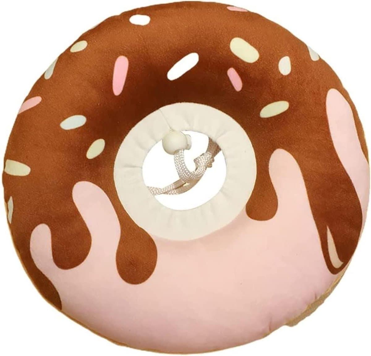 Huisdier Halsband - Herstelkraag Kat - Bescherming Wond - Zacht Donut Model - Verstelbaar 17-27 cm - Bruin Roze