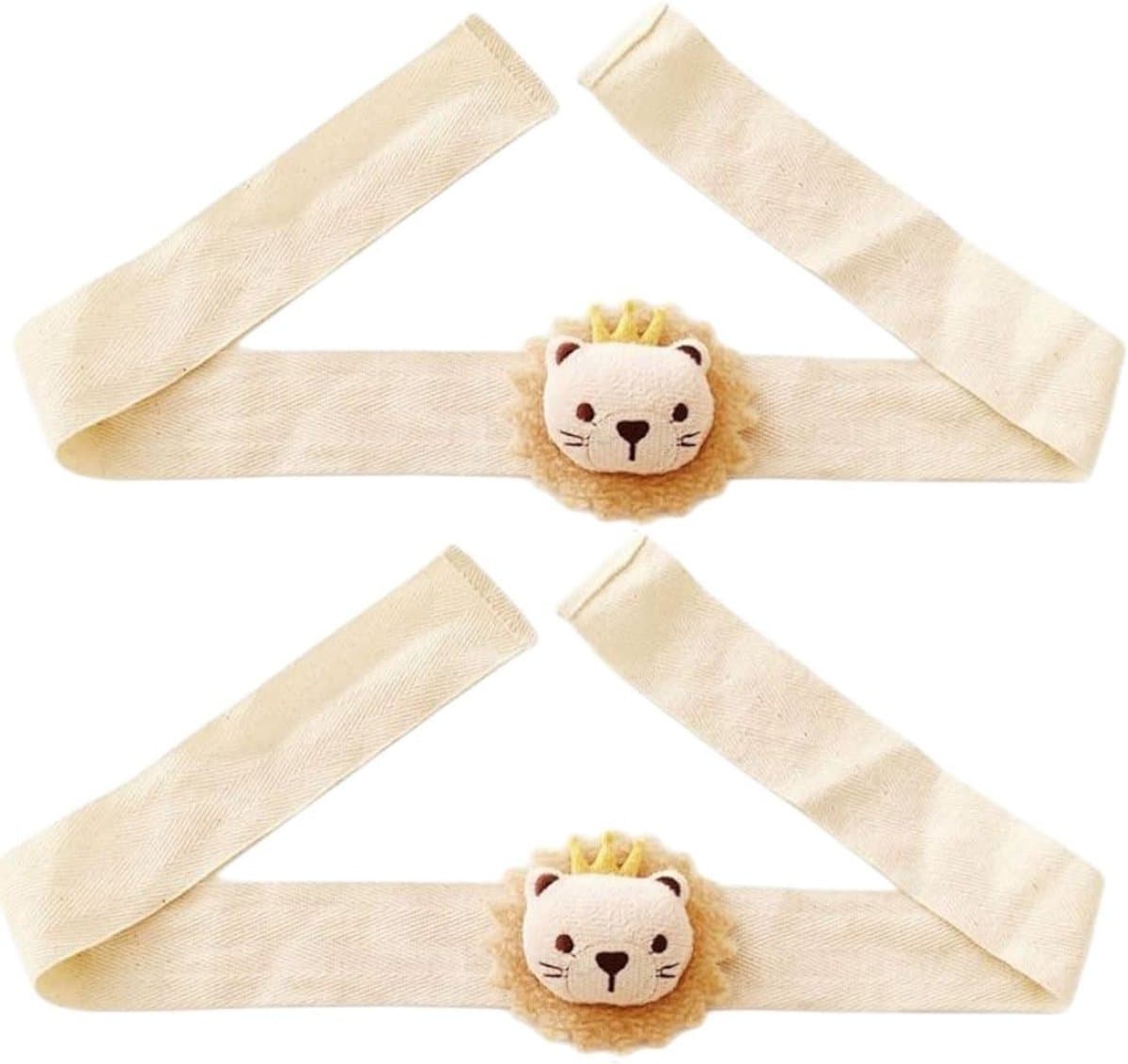 Schattige dieren gordijnclips voor kinderen, ideaal voor het vastzetten van gordijnen in een leuke stijl, beige leeuw ontwerp
