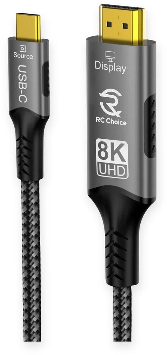 USB C naar HDMI Kabel - 8K 60Hz - 1 Meter - Sterk en Flexibel Nylon
