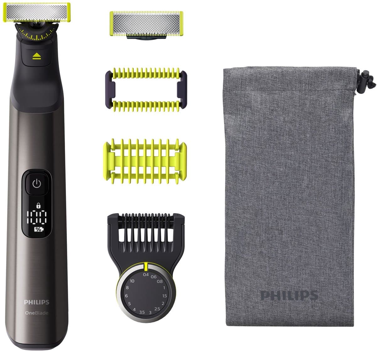 Philips OneBlade QP6551/15 Pro Scheerapparaat met scheerblad Trimmer Chroom