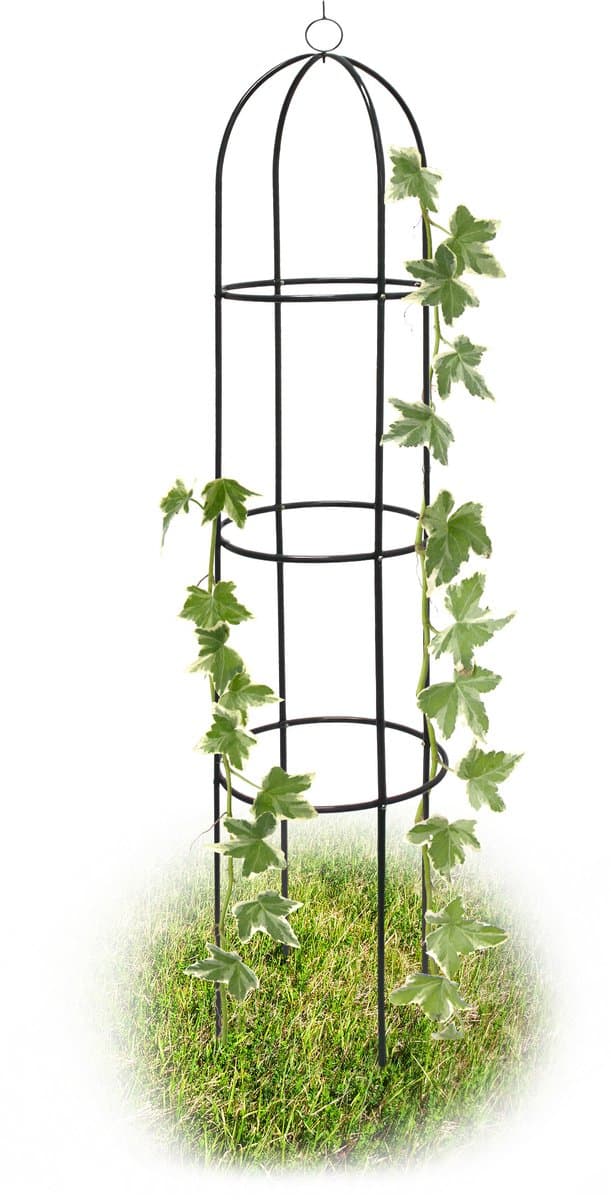 Plantensteun obelisk - 190 cm - metaal - klimplanten - groen