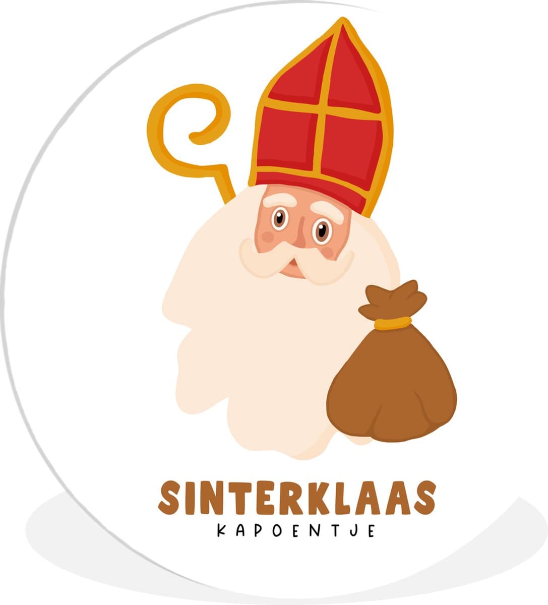 WallCircle® Wandcirkel 30x30 cm - Muurcirkel Sinterklaas - Sint - Decoratie - Quotes - Sinterklaas kapoentje - Kinderen - Jongens - Meisjes - Kind - Muurdecoratie woonkamer - Wanddecoratie slaapkamer - Kamer decoratie accessoires - Ronde schilderijen