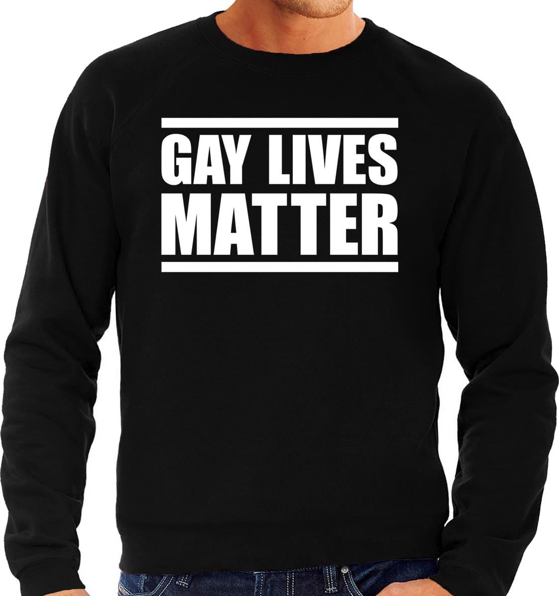 Gay lives matter anti homo discriminatie sweater zwart voor heren - staken / betoging / demonstratie / protest trui - lhbt / gay / lesbo trui XL