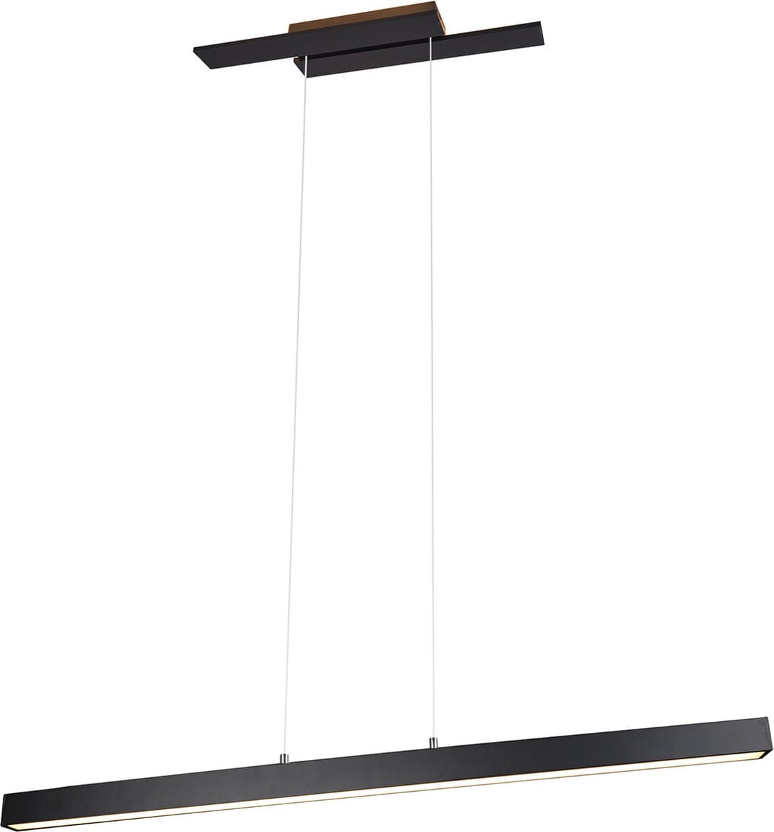 LED Hanglamp - Torna Balfy Up and Down - 44W - Warm Wit 3000K - Dimbaar - Rechthoek - Mat Zwart - Aluminium