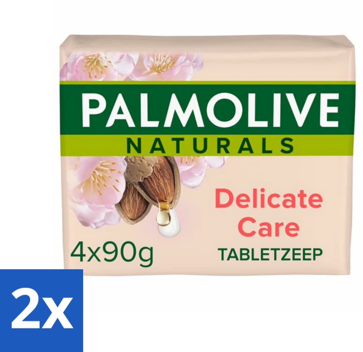 Palmolive Tabletzeep Naturals Amandel Melk 4x 90 gr - Voordeelverpakking - 2 stuks