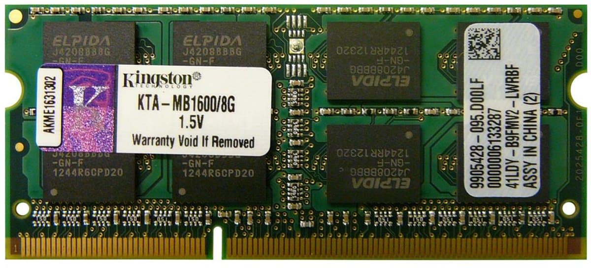 Integral KTA-MB1600/8G-IN geheugenmodule 8 GB 1 x 8 GB DDR3 204-pin SO-DIMM