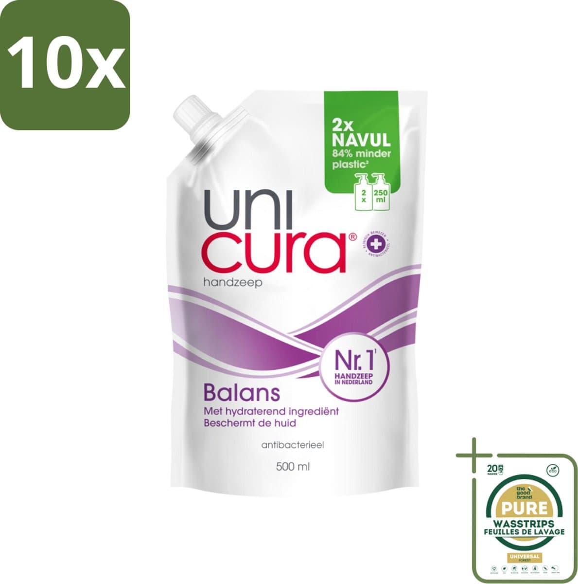 10 x Unicura – Vloeibare Handzeep Navulling – Balans – 500 ml - Grootverpakking - Kabel - Kabels - Kabelsysteem - Kabelsysteem