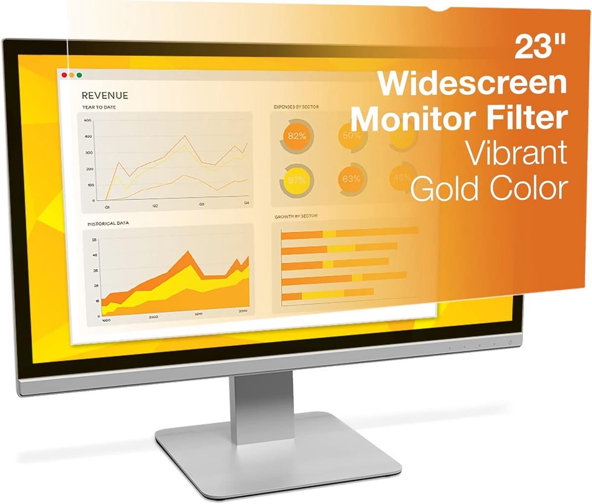 Breedbeeld Privacyfilter voor 23-Inch Monitor - Goud/Zwart