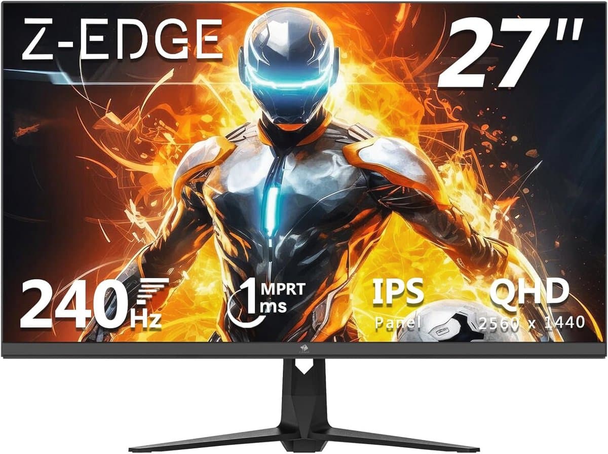 27'' QHD Gaming Monitor met 240 Hz en 1 ms Reactietijd - Verstelbare Kanteling en FreeSync