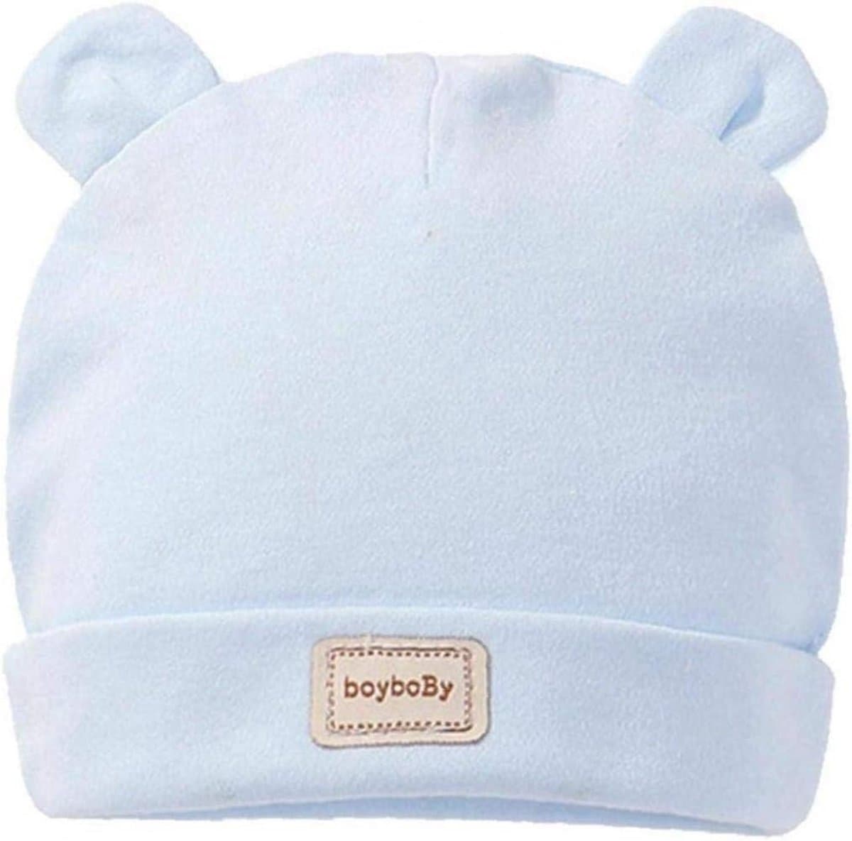 Zachte Katoenen Babymuts Geboorte & Ziekenhuis Muts Unisex met Oortjes
