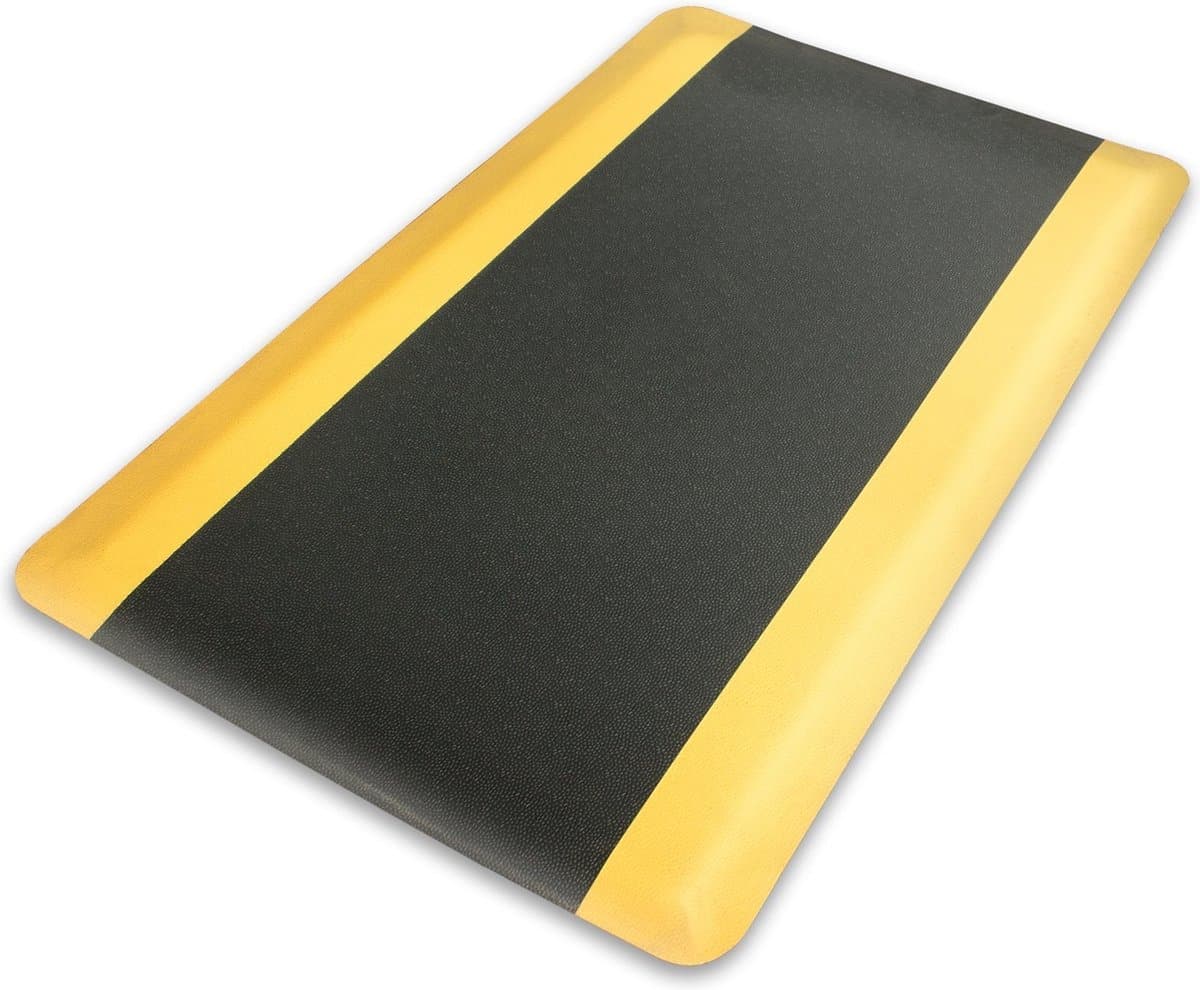 FLOORDIREKT Anti-vermoeidheidsmat - Soft-Tritt - Werkplaatsmat - Zwart-geel - 60 x 300 cm