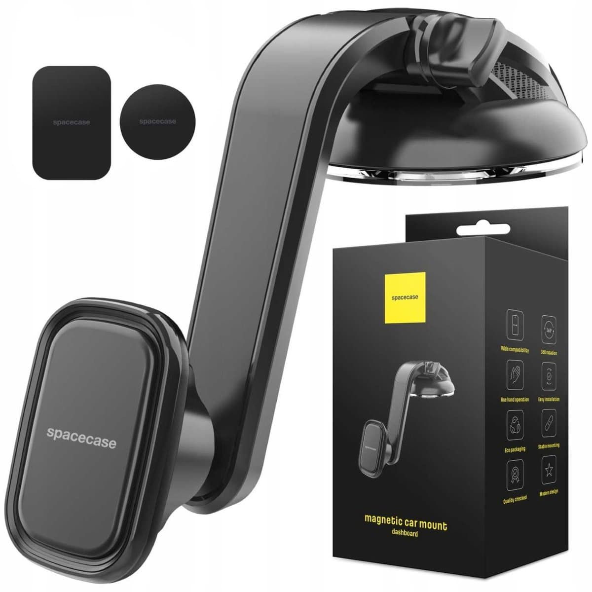 Spacecase Magnetische Autohouder Sc11 Voor Telefoon Zwart