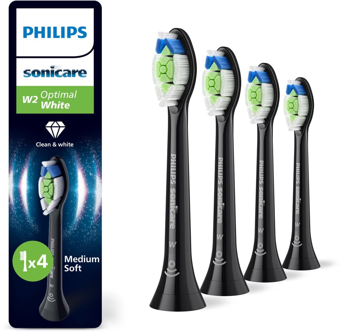 Philips Sonicare Optimal White HX6064/88 Zwart (4 stuks)