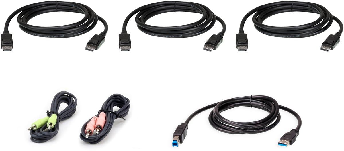 ATEN 2L-7D02UDPX6 1,8 M USB DisplayPort Triple Display KVM Kabel Set , zwart, 1,