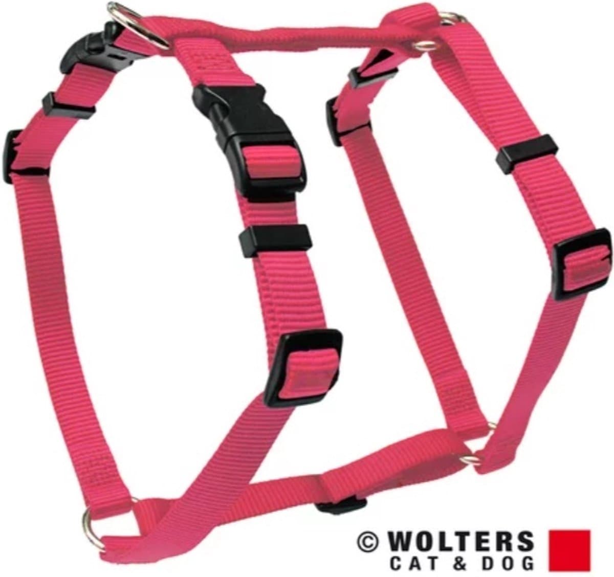 WOLTERS Cat & Dog Basic Harnas / Hondentuigje - Nylon - Rosé (zie foto 3) - L - Borstomtrek 50 - 75 cm (GELIEVE ALVORENS BESTELLEN OPMETEN)