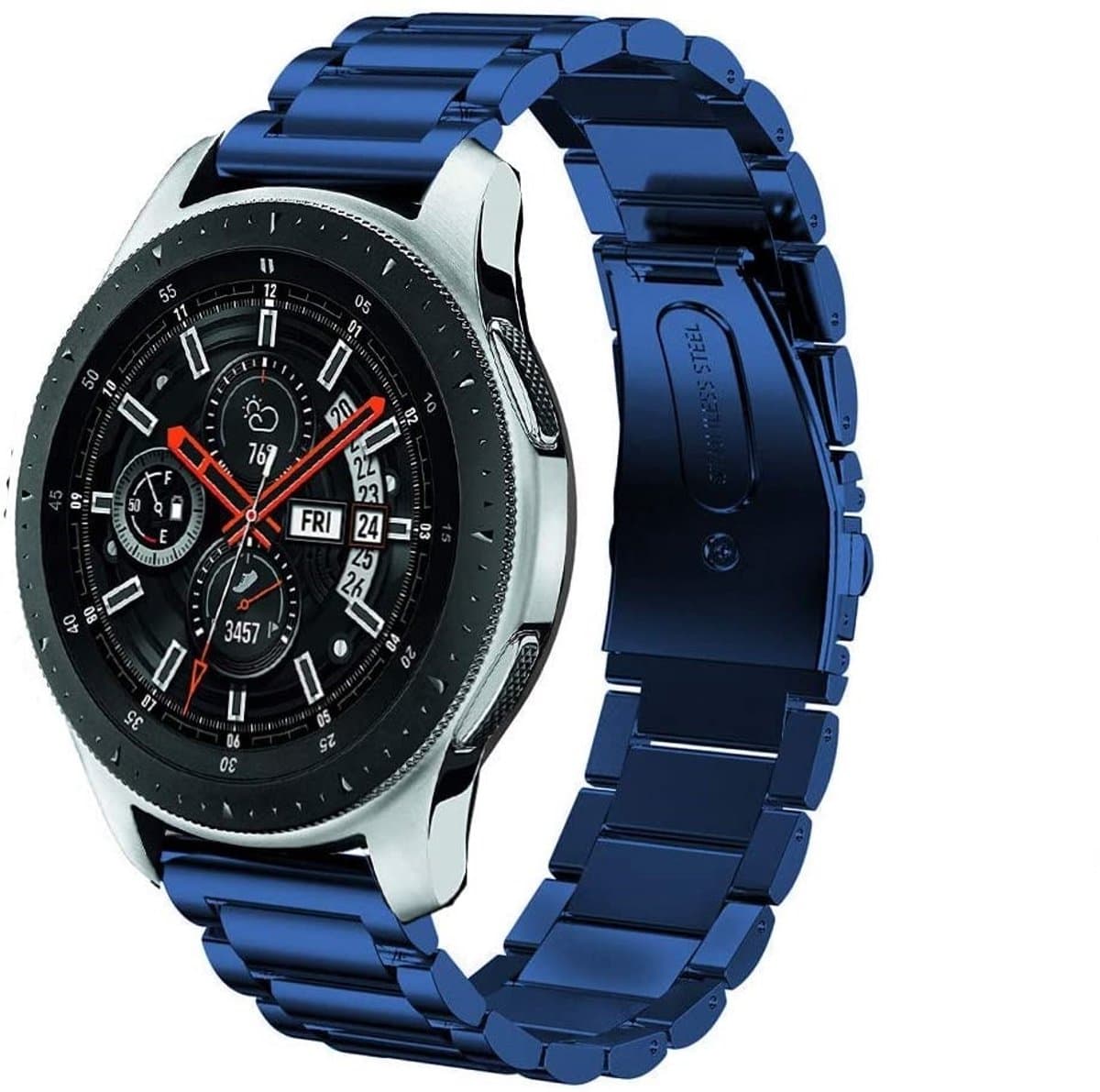Geschikt voor Samsung Galaxy Watch stalen band - blauw - 41mm / 42mm