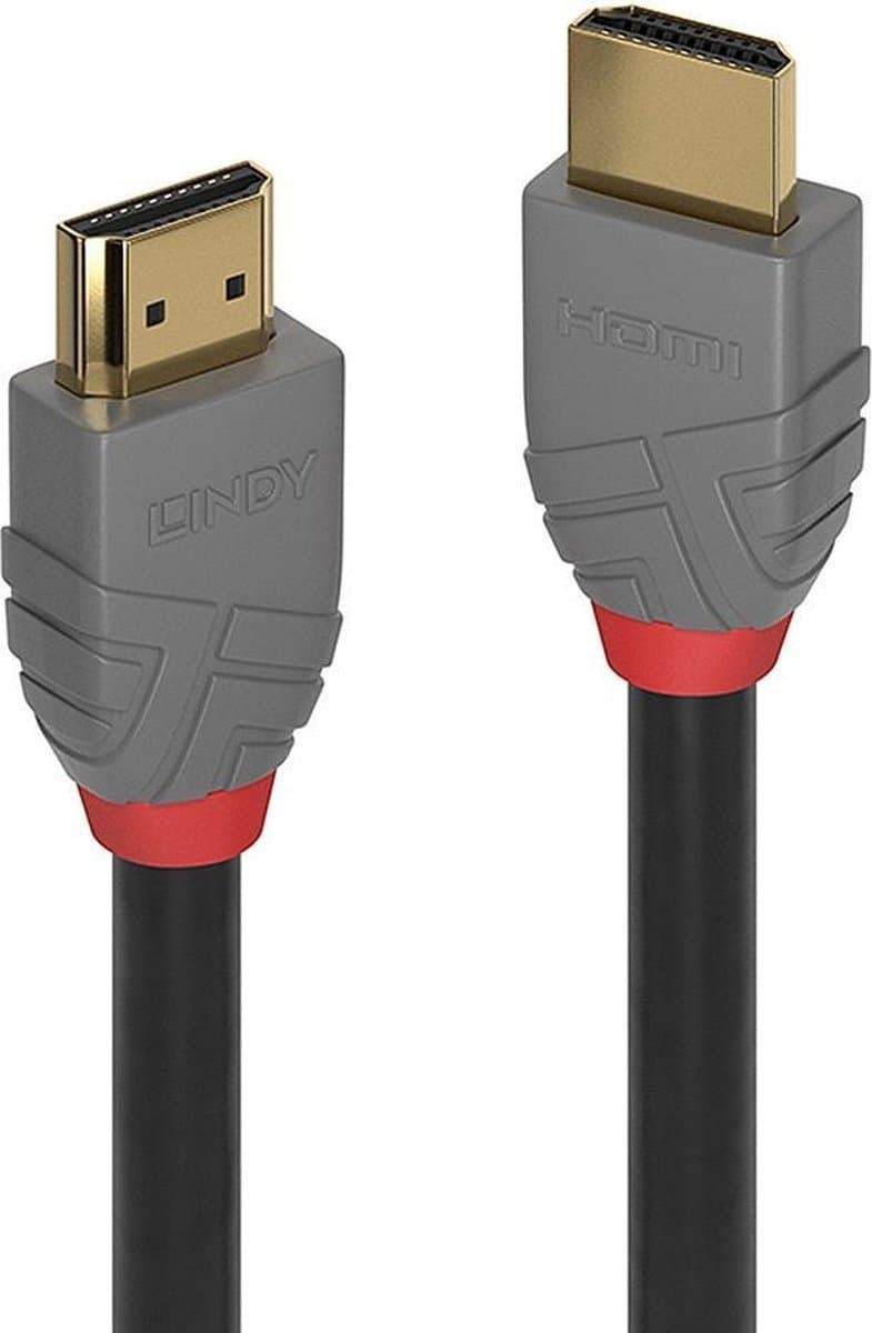 LINDY 36967 HDMI-kabel Aansluitkabel HDMI-A-stekker, HDMI-A-stekker 10.00 m Zwart, Grijs