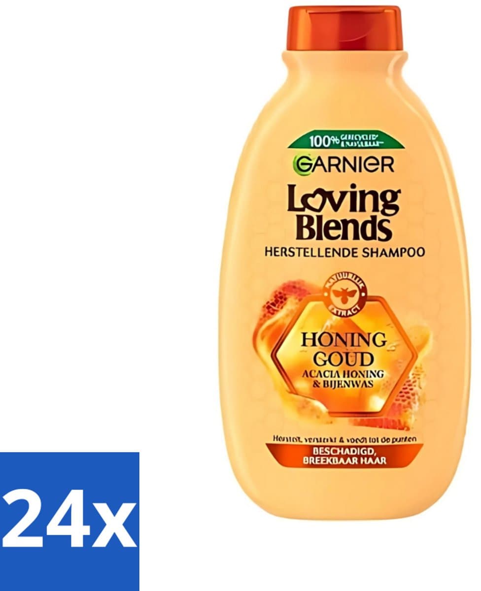 Garnier - Loving Blends - Shampoo - Honing Goud - Beschadigd & Breekbaar Haar - 300 ml - Voordeelverpakking - 24 stuks