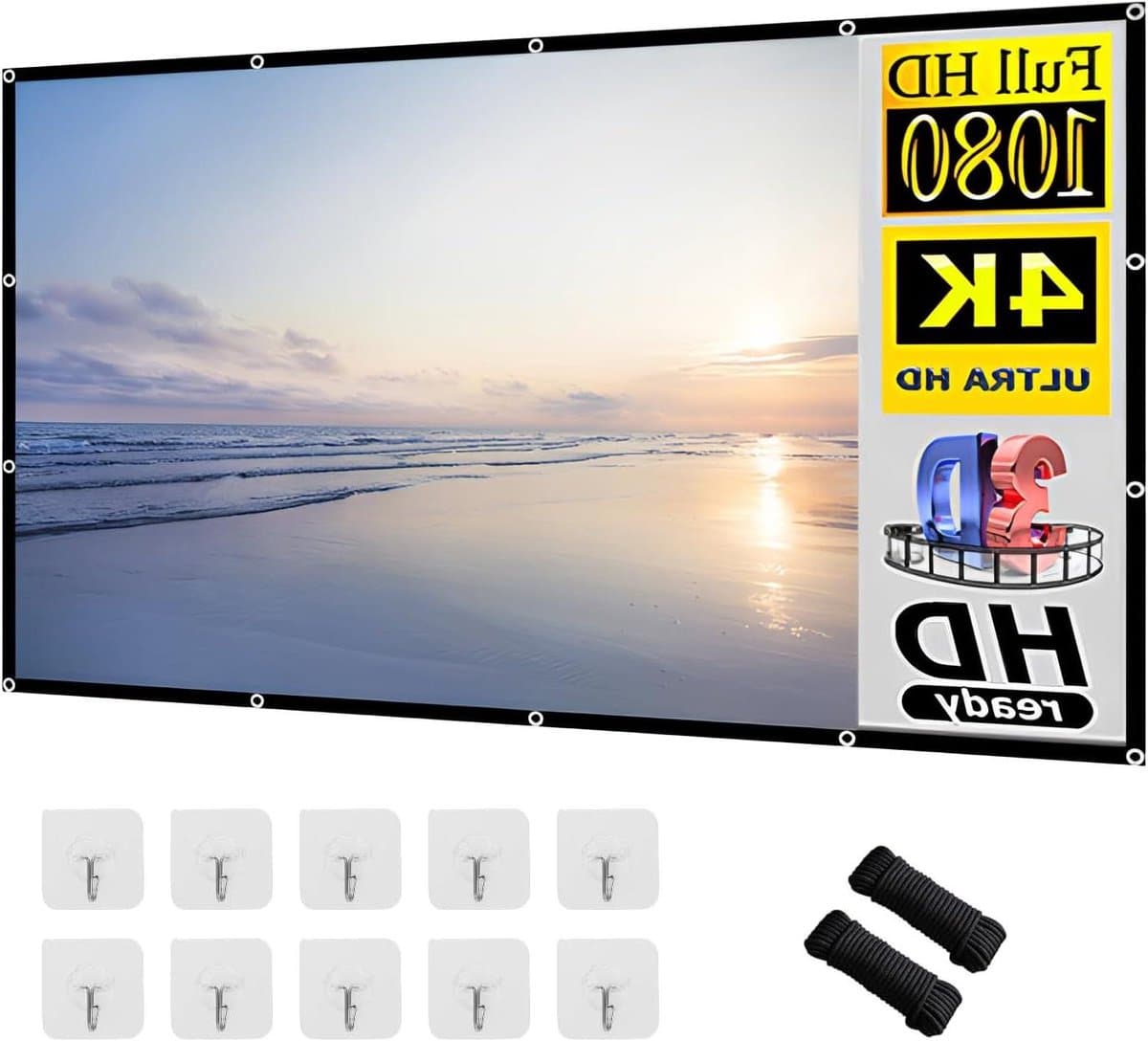 Projectiescherm 100 inch voor de achterkant 16: 9 HD opvouwbaar voor camping en thuisbioscoop 221 x 125 cm