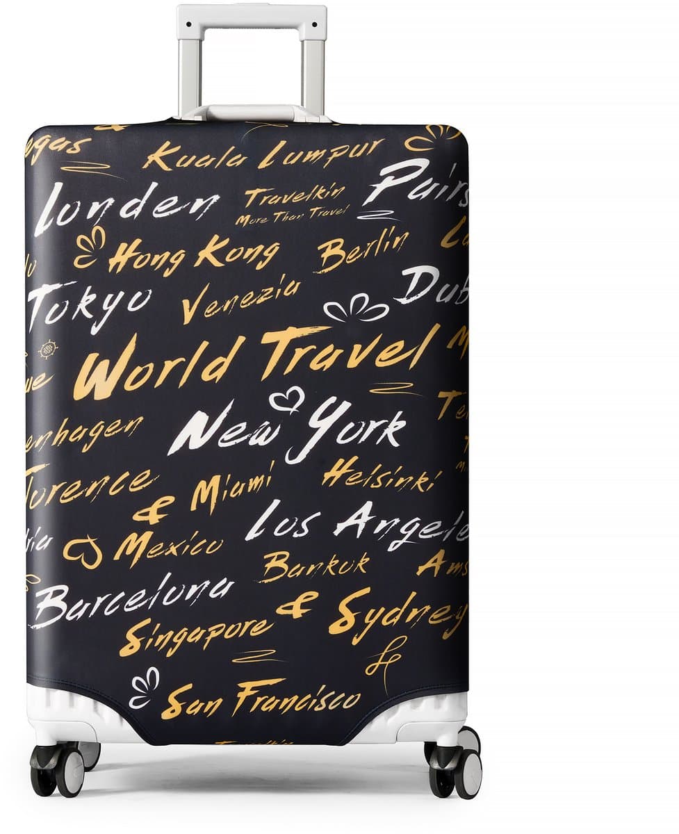 YONO Kofferhoes Elastisch - Wasbare Koffer Beschermhoes - L - World Traveler