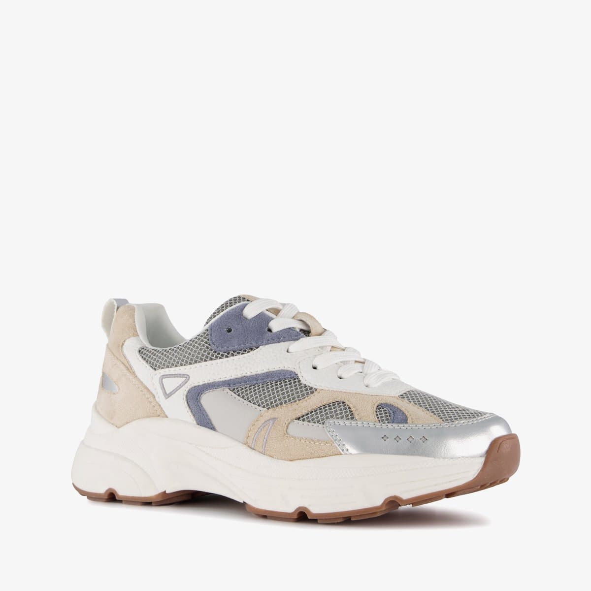 Blue Box dames dad sneakers beige zilver - Maat 36 - Uitneembare zool