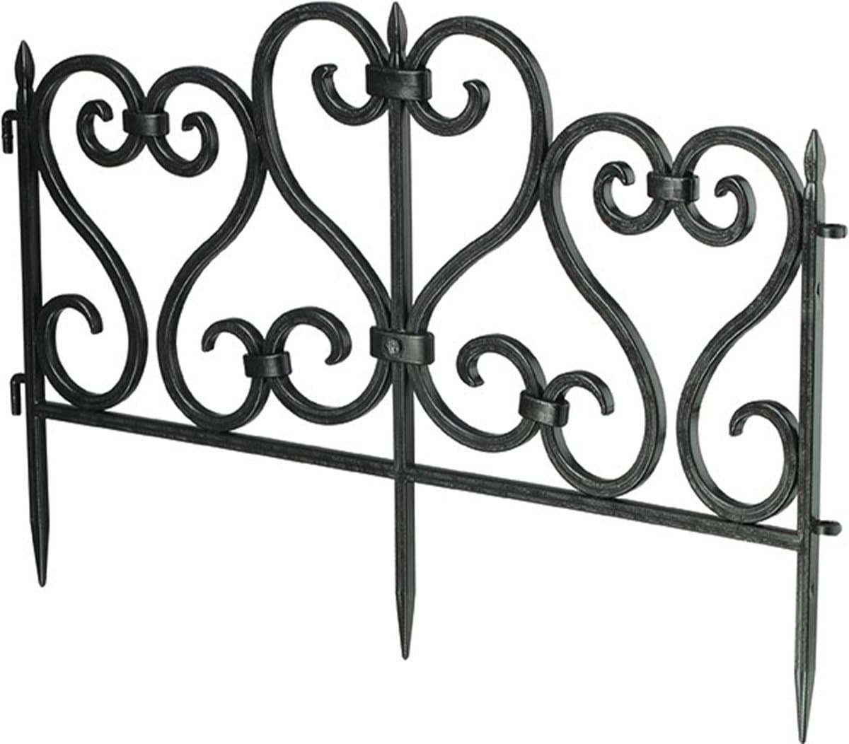 Formplast Tuinhekjes - 10x stuks - kunststof - 250 cm - zwart - borderrand - tuinafscheiding