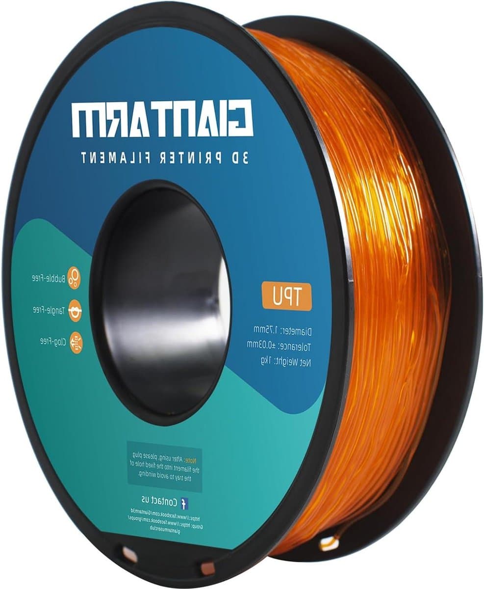 175 mm TPU filament voor 3D-printers - 1 kg - transparant - oranje
