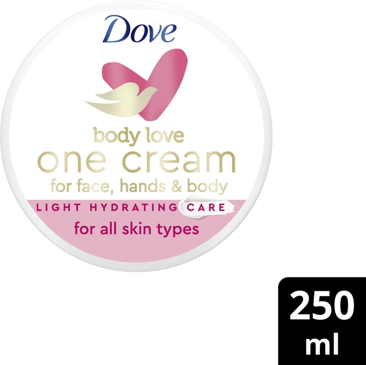 Dove Body Love One crème voor de droge huid lichte hydratatie trekt direct in 250 ml