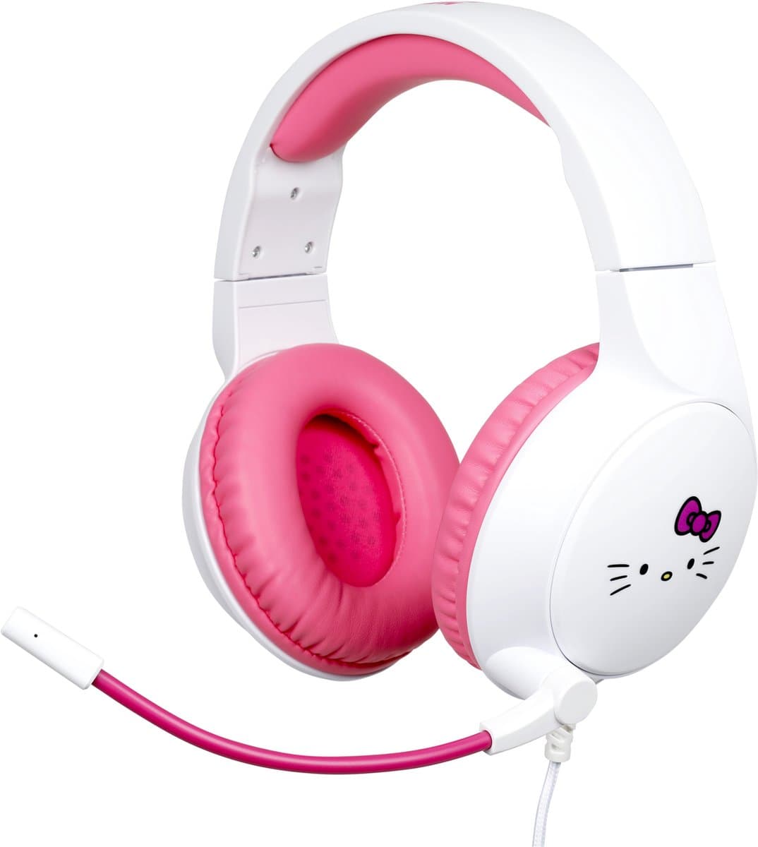 HelloKitty Konix gaming-headset met hoofdband, bedraad, roze, wit