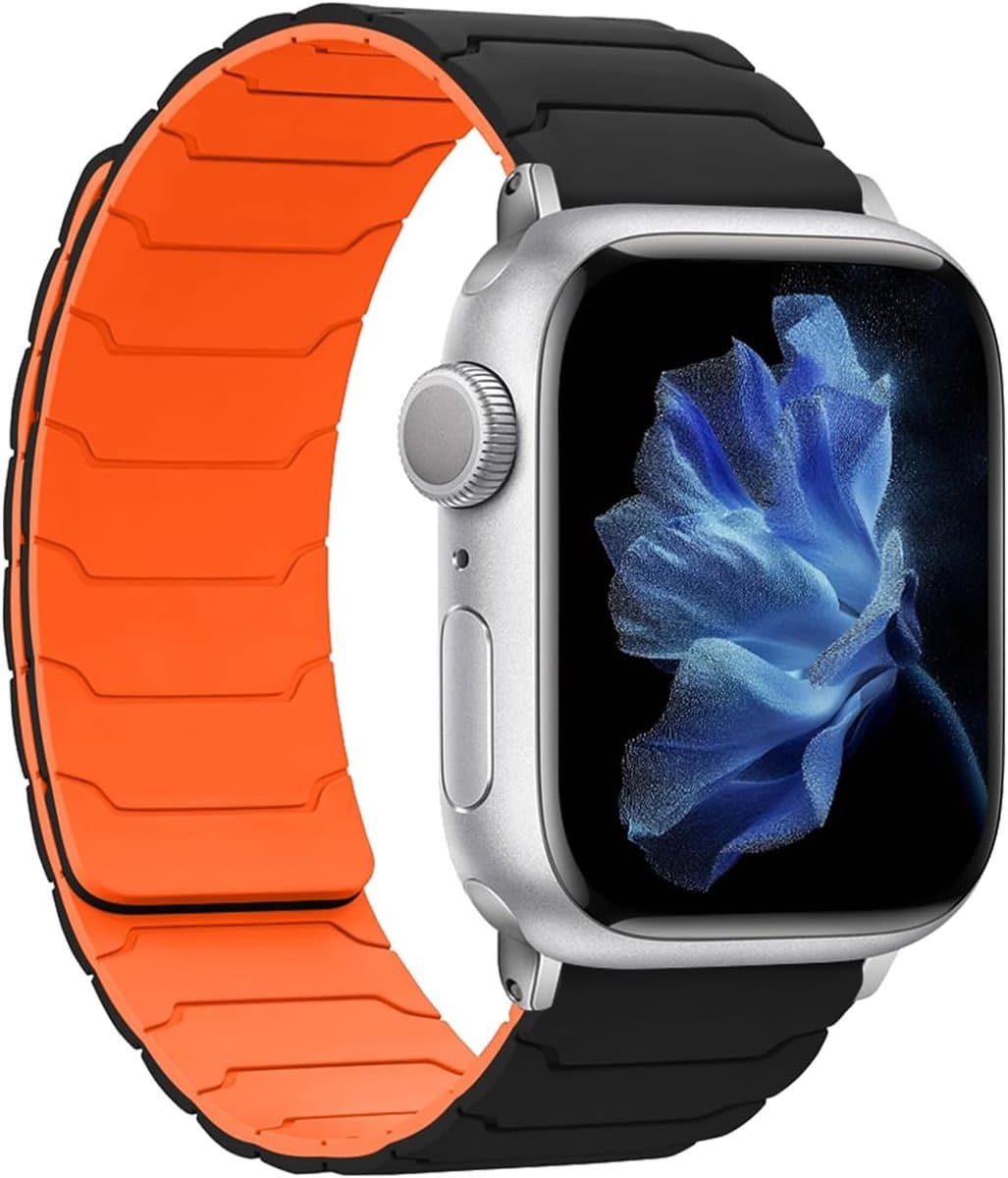 Sterke Silicone Magnetische Sportband voor Apple Watch 46mm 42mm 44mm 45mm 49mm voor Mannen en Vrouwen, Comfortabele en Duurzame Horlogeband voor iWatch Ultra 2/Ultra/SE 2/SE/Series