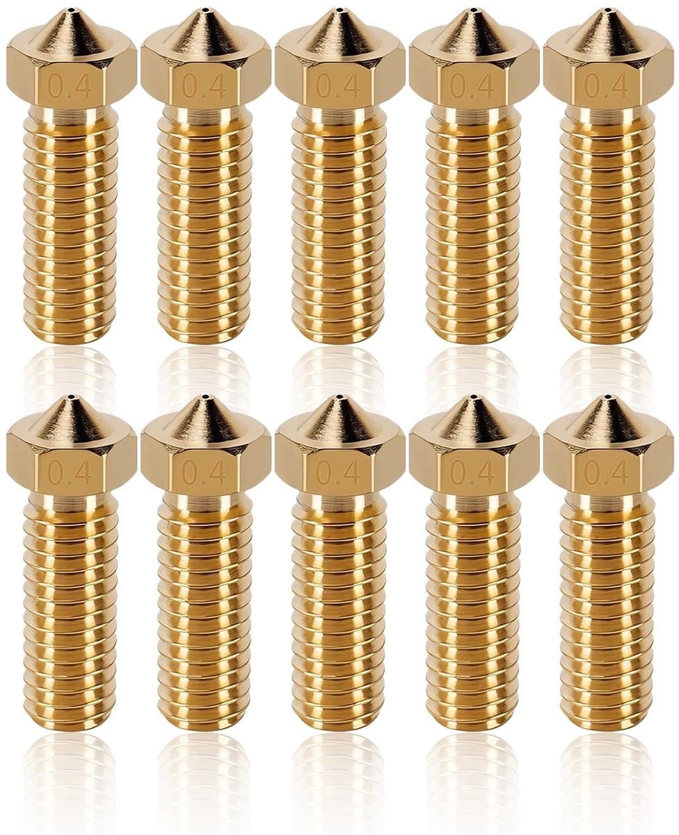 aladdien - Messing Nozzles - 10 Stuks 0.4mm voor 3D Printers - Hoogwaardige kwaliteit - Precisie onderdelen - Geschikt voor diverse 3D Printers - Id...