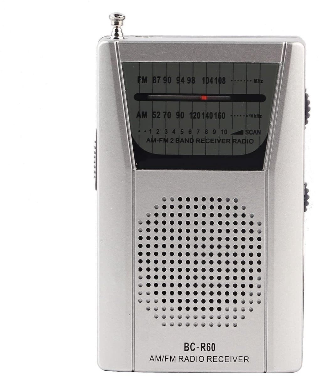 SPHProducts - Draagbare Radio - Mini-radio - Persoonlijke Radio - Zilver - Wereldontvanger - Ingebouwde Luidspreker - Geschikt voor onderweg - Compact ...
