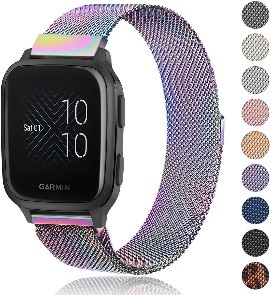 NTHProducts - Garmin Bracelet - Rvs Mesh Armband - Stijlvol en Comfortabel - 20mm - Vervangband voor Garmin Venu - Geschikt voor Vrouwen en Mannen - Pe...