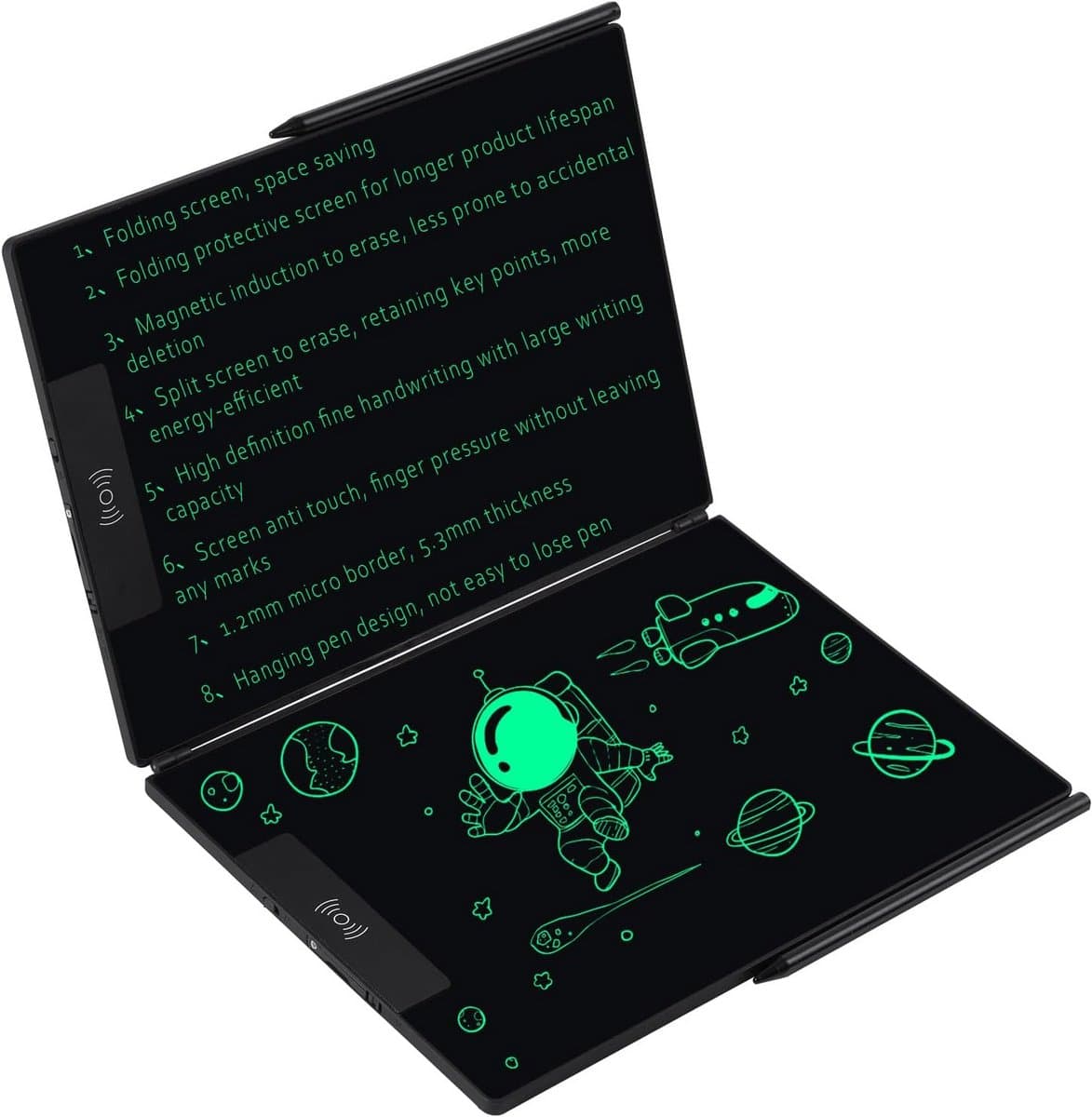 LCD Schrijftablet - Digitaal Notitieblok - Ideeën Vastleggen - Oogvriendelijk Scherm - 143 Inch - Zwart