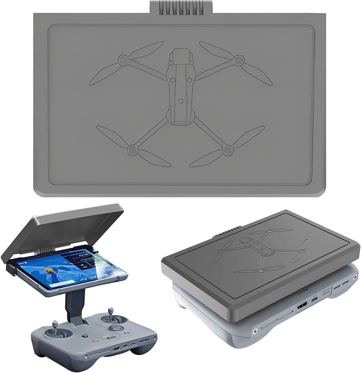 Zonnescherm Controller - Scherm Zonneklep - Scherm Reflectie Verminderen - 180° Instelbare Hoek - 77 Gram - Grijs