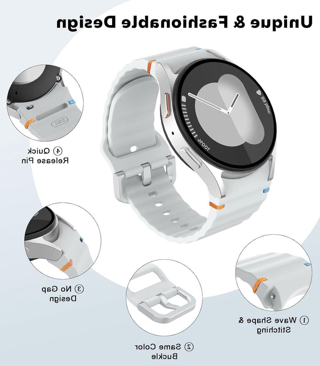 Sportieve Silicone Horlogeband voor Samsung Galaxy Watch 7 FE 6 5 4 - Geschikt voor 40mm, 44mm, 43mm, 47mm, 42mm, 46mm en 45mm - Comfortabele en Duurzame Band voor Mannen en Vrouwen