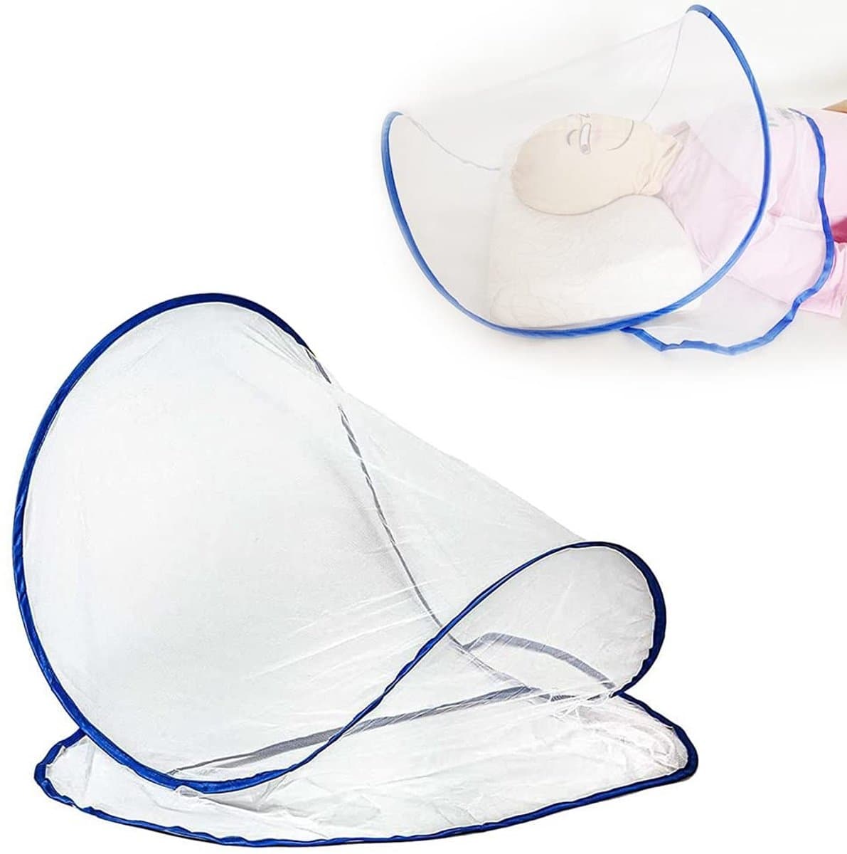 Dailygoody - Vliegengaas voor baby's - Mini-muggennet - Opvouwbaar en ultralicht - Geschikt voor kamperen - Slijtvast polyester - Bescherming tegen mu.