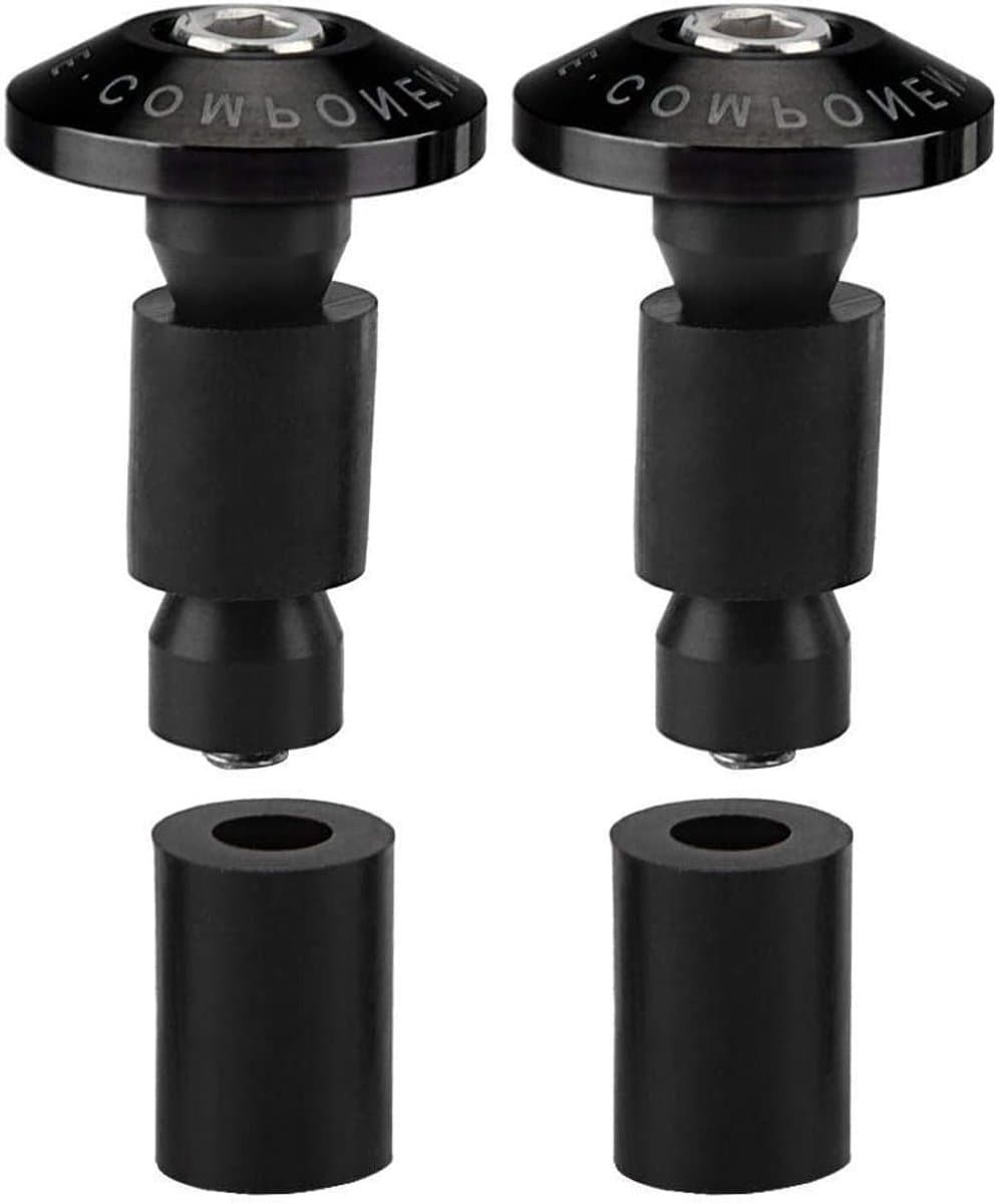 Universele Handvat Einden en Gewichten voor Motorfietsen - Vibration Dampers en Sliding Caps voor 22mm Stuurdiameter (Zwart)