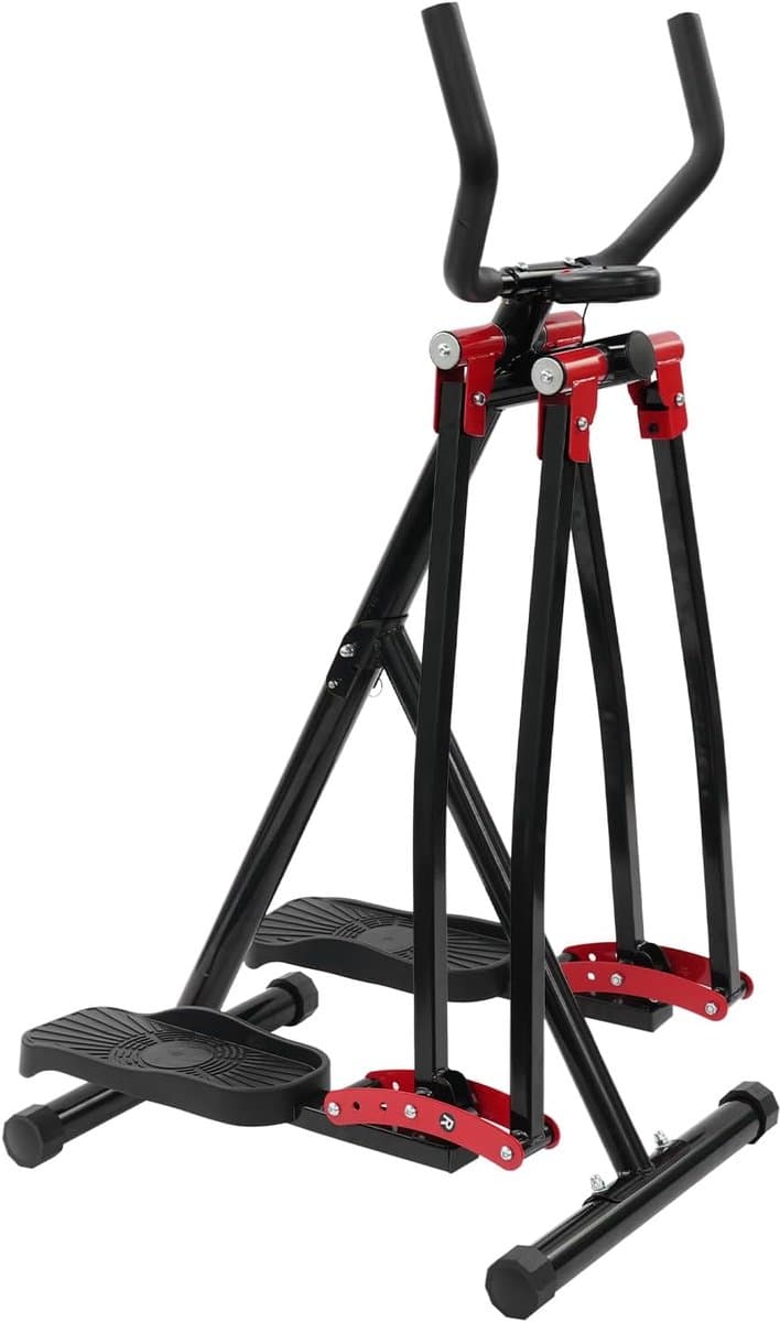 Inklapbare Ellipstrainer - Crosstrainer Walker - Cardio Workout - Compact Opvouwbaar Ontwerp - 150 kg Belastbaar - Zwart