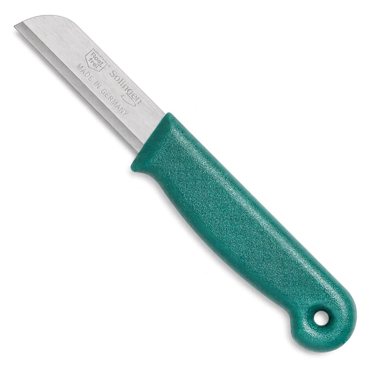 Solingen Schilmesje – RVS Glad – 16 cm met Blade Cover – Donker Groen