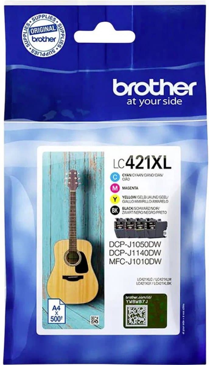 Brother LC421XLVAL inktcartridge 1 stuk origineel zwart, cyaan, magenta, geel