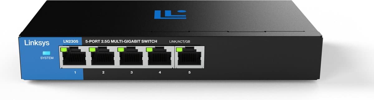Linksys LN2305 - Netwerk Switch - Unmanaged - 2500 Mbps - 5-Poorten