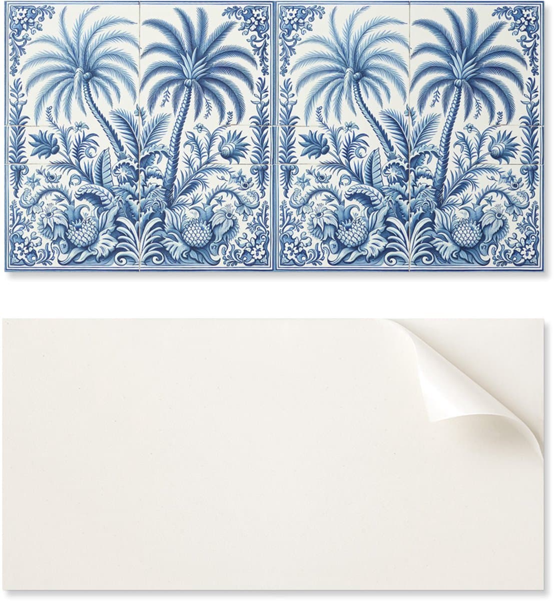 Zelfklevend vinylpaneel met patroon voor de woonkamer, 120x60 cm, tropisch plantenpatroon