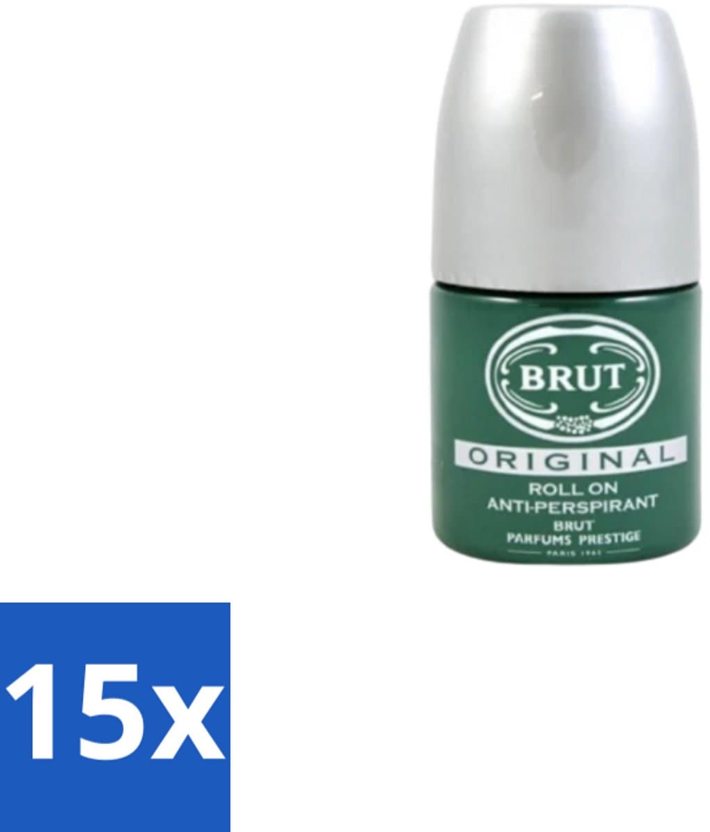 Brut – Deodorant Roll-On – Original – Glas – 50 ml - Bulkverpakking - 15 stuks