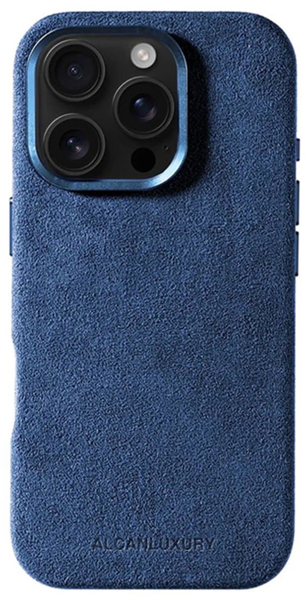 Alcanluxury Alcantara telefoonhoesje geschikt voor Apple iPhone 16 Pro Max - Ocean Blue