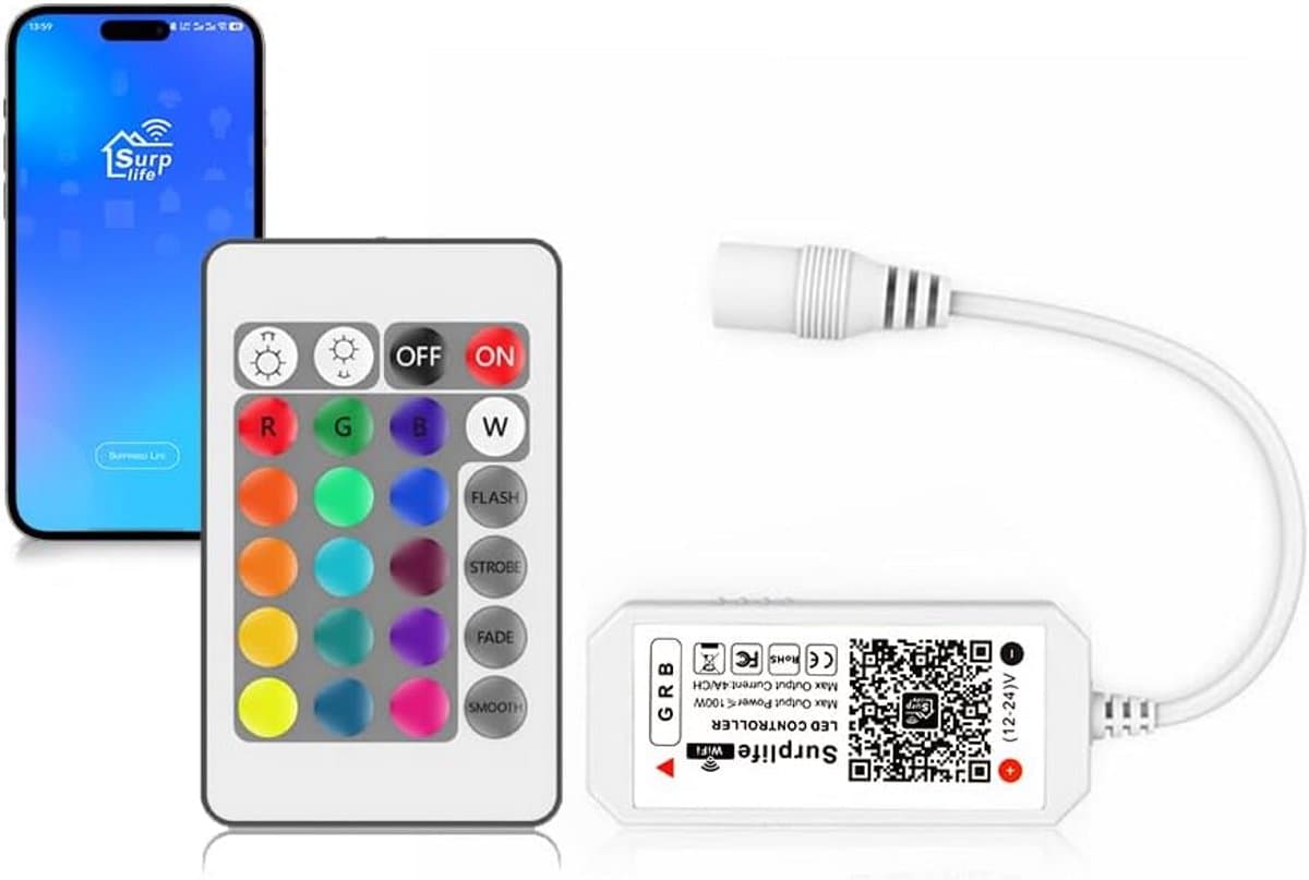 Slimme RGB LED Controller met WiFi en Afstandsbediening voor 5050/3528 Strips