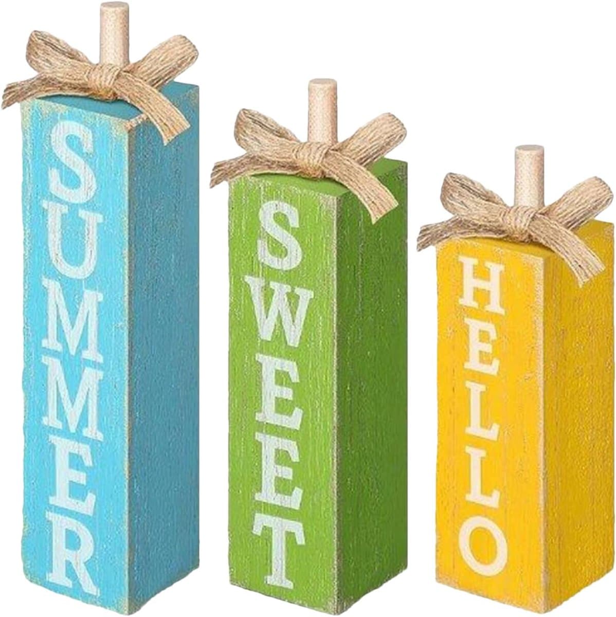 Rustieke Tafel Decoratie - Houten Woordblokken - Ruimtes Verfraaien - Natuurlijk Hout - 15x8x8 cm - Niet gespecificeerd